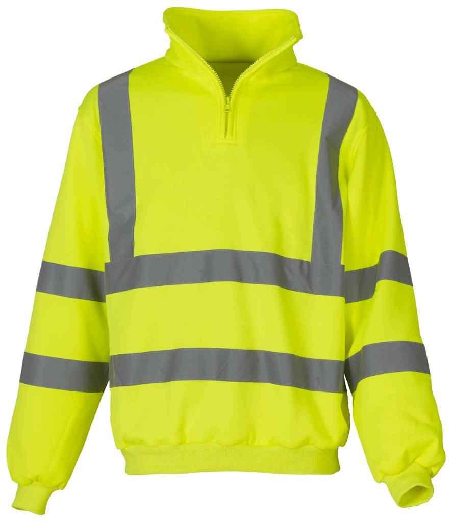 Personalised Custom Branded Yoko Hi-Vis Zip Neck Sweatshirt - YK033 - Brand It Essex Ltd