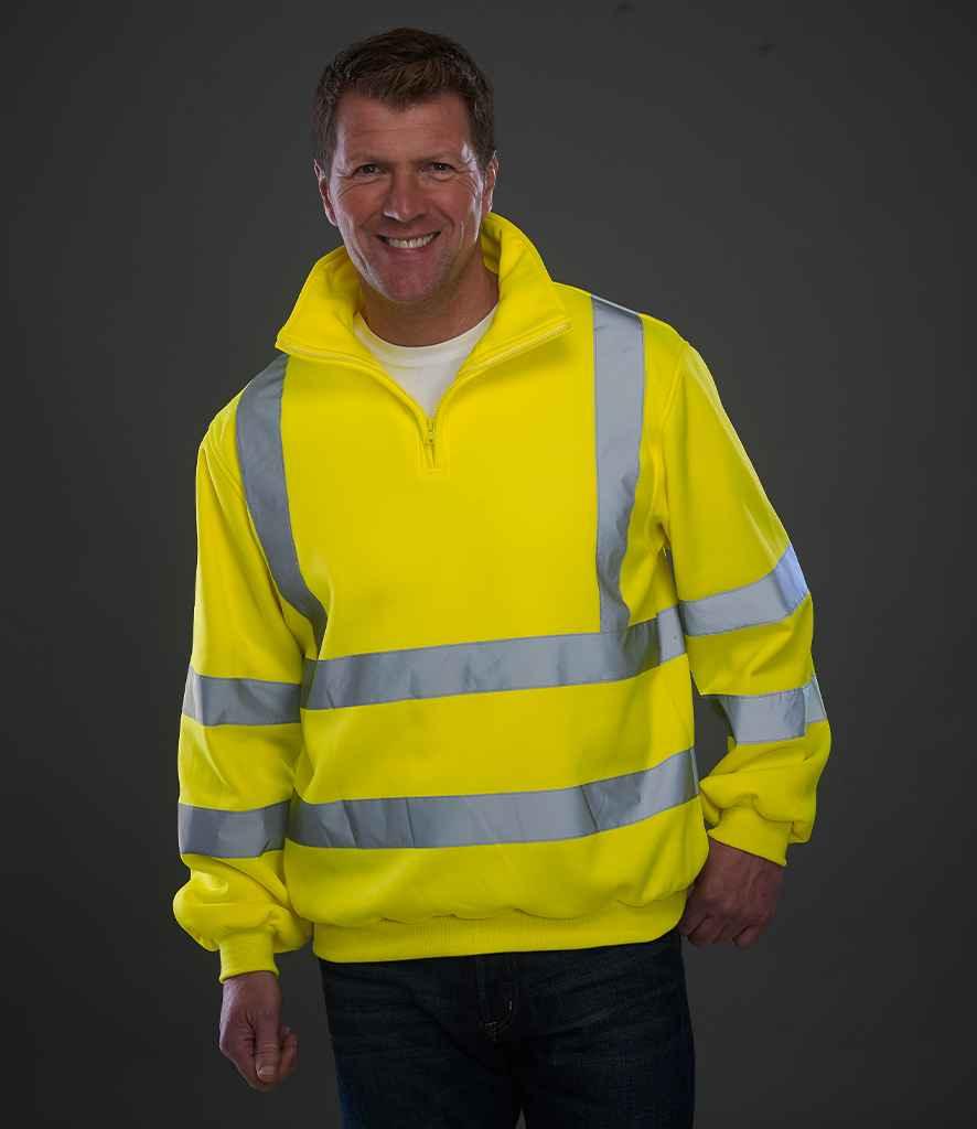 Personalised Custom Branded Yoko Hi-Vis Zip Neck Sweatshirt - YK033 - Brand It Essex Ltd
