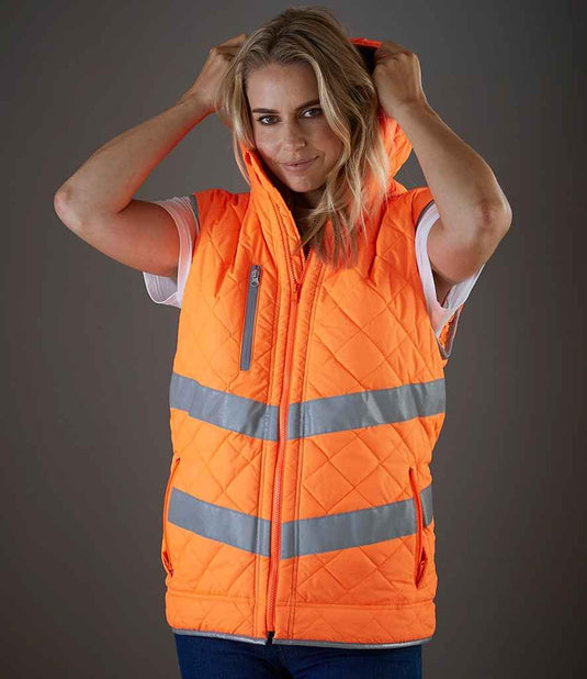 Personalised Custom Branded Yoko Hi-Vis Kensington Hooded Gilet - YK216 - Brand It Essex Ltd