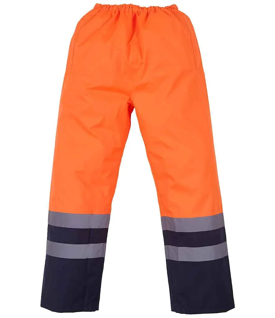 Yoko Hi-Vis Two Tone Waterproof Overtrousers - YK217 - Brand It Essex Ltd
