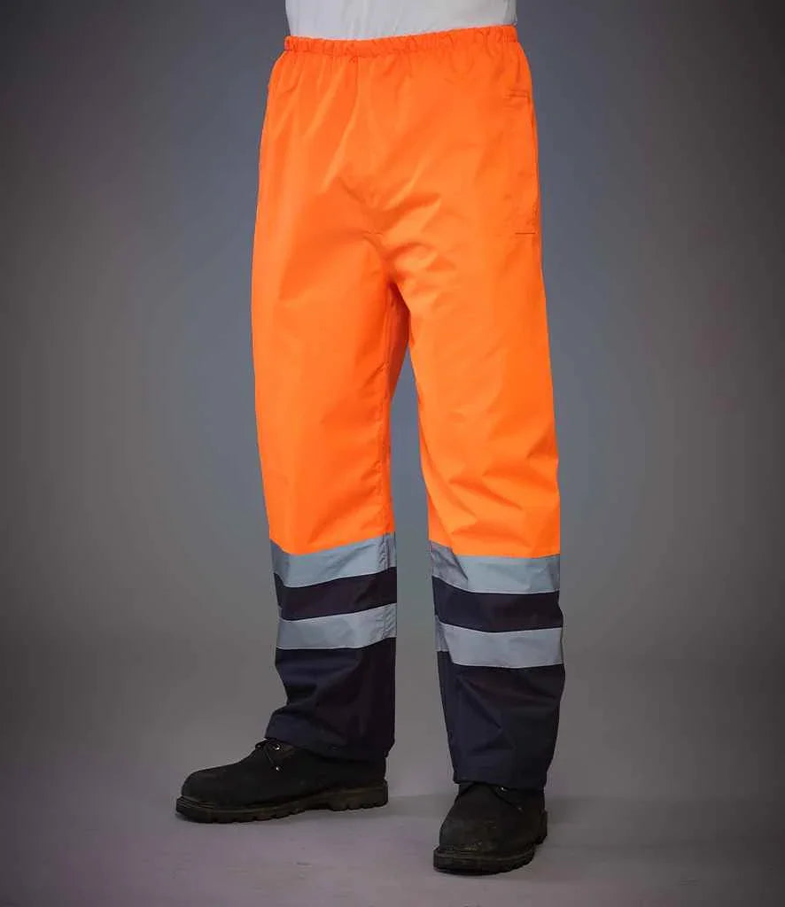 Yoko Hi-Vis Two Tone Waterproof Overtrousers - YK217 - Brand It Essex Ltd