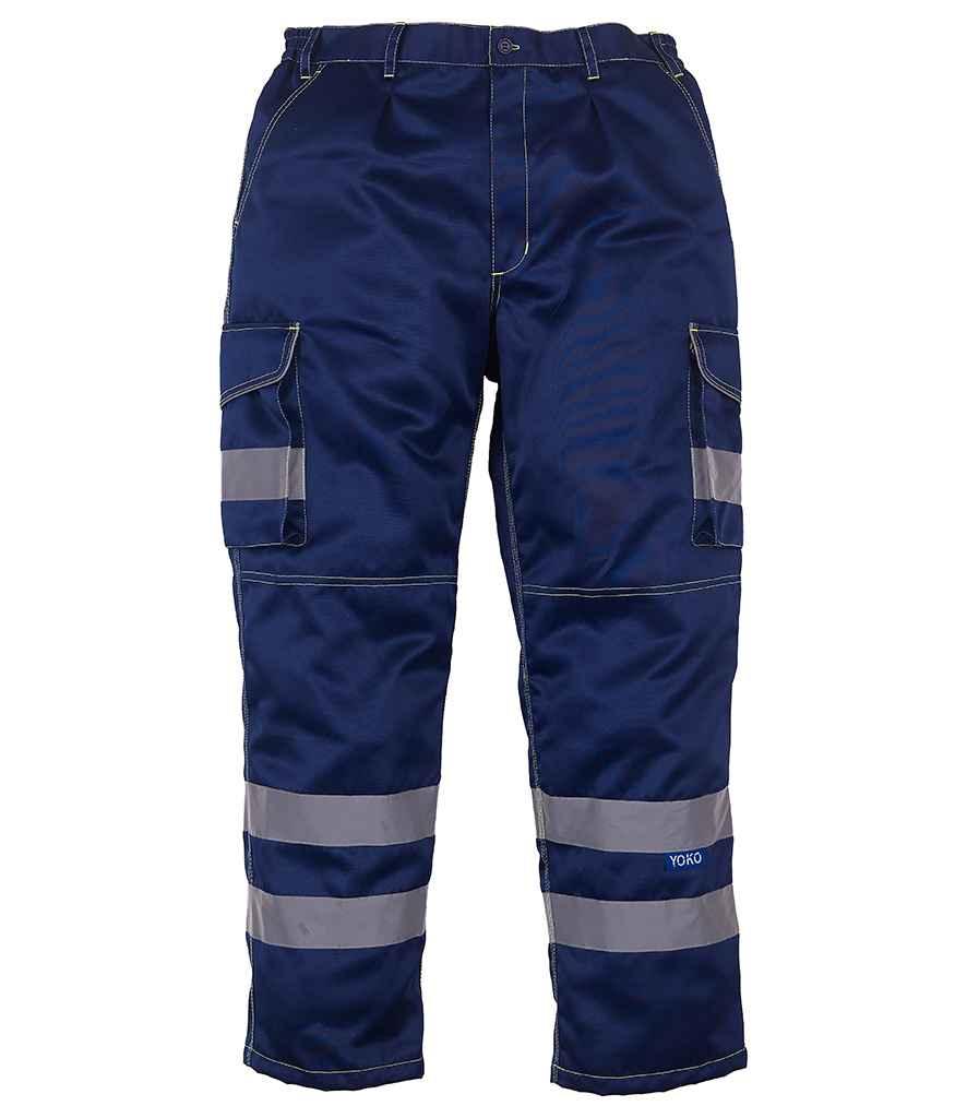 Yoko Hi-Vis Cargo Trousers with Knee Pad Pockets - YK301 - Brand It Essex Ltd