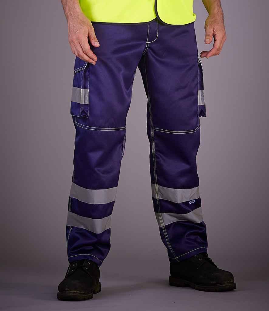 Yoko Hi-Vis Cargo Trousers with Knee Pad Pockets - YK301 - Brand It Essex Ltd