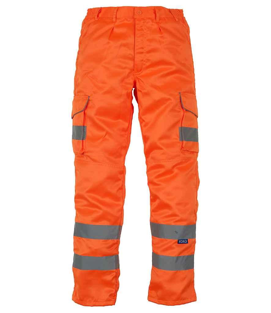 Yoko Hi-Vis Cargo Trousers with Knee Pad Pockets - YK301 - Brand It Essex Ltd