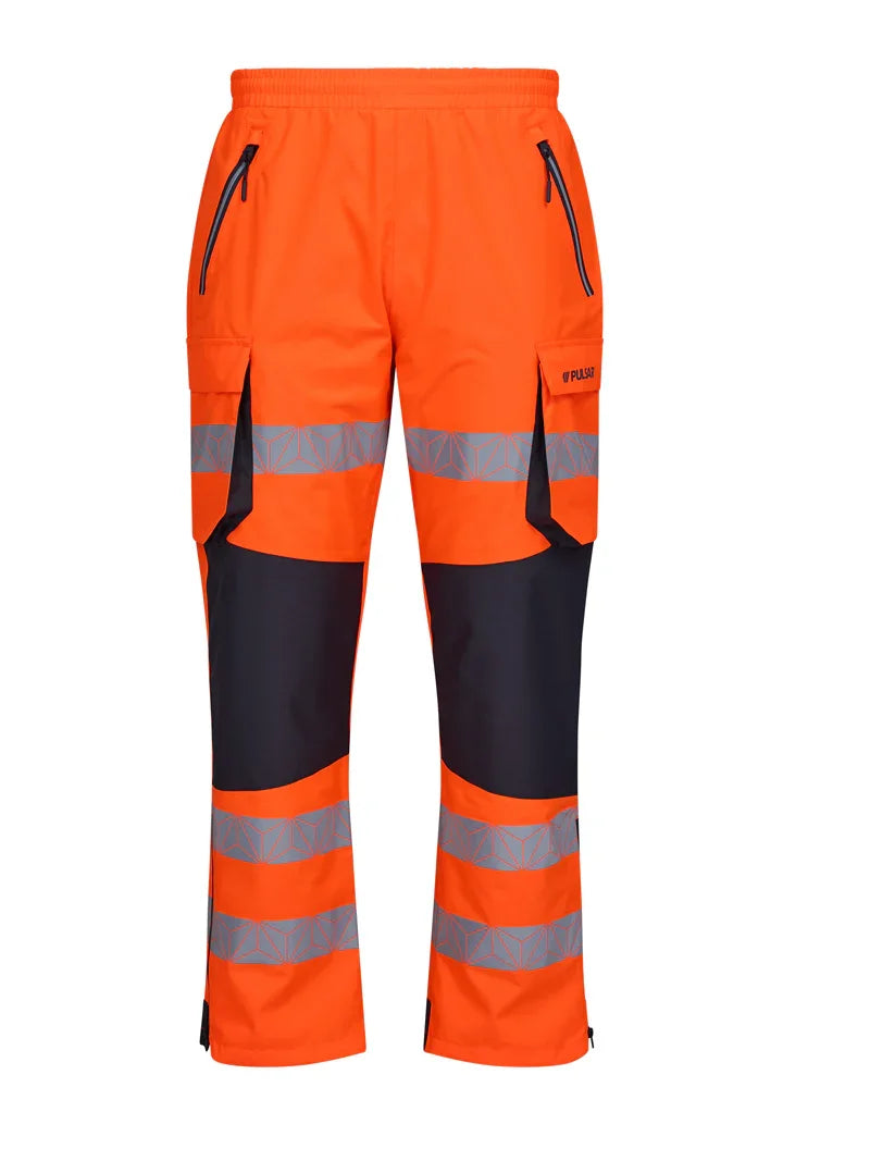 Personalised Custom Branded PULSAR® REACT Unisex Hi-Vis Waterproof Orange Overtrousers - RCT-803 - Brand It Essex Ltd