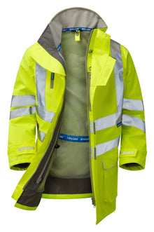 PULSAR® PROTECT Hi-Vis Yellow Mesh Lined Storm Coat - P421