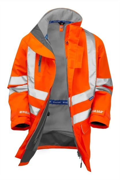 Personalised Custom Branded PULSAR® PROTECT Hi-Vis Orange Mesh Lined Storm Coat - PR499 - Brand It Essex Ltd