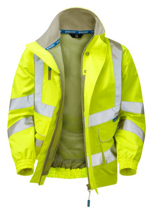 PULSAR® PROTECT Hi-Vis Yellow Mesh Lined Bomber Jacket - P533