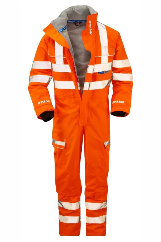 Personalised Custom Branded PULSAR® PROTECT Hi-Vis Orange Waterproof Coverall - PR505 - Brand It Essex Ltd