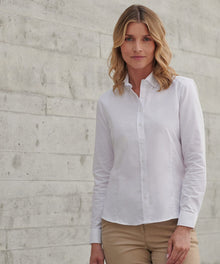 Henbury Ladies Modern Long Sleeve Regular Fit Oxford Shirt (HB513R)