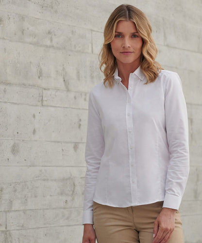 Henbury Ladies Modern Long Sleeve Regular Fit Oxford Shirt (HB513R)