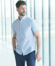 Henbury Modern Short Sleeve Slim Fit Oxford Shirt (HB517S)