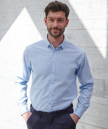 Henbury Long Sleeved Cotton Feel Coolplus Shirt (HB582)