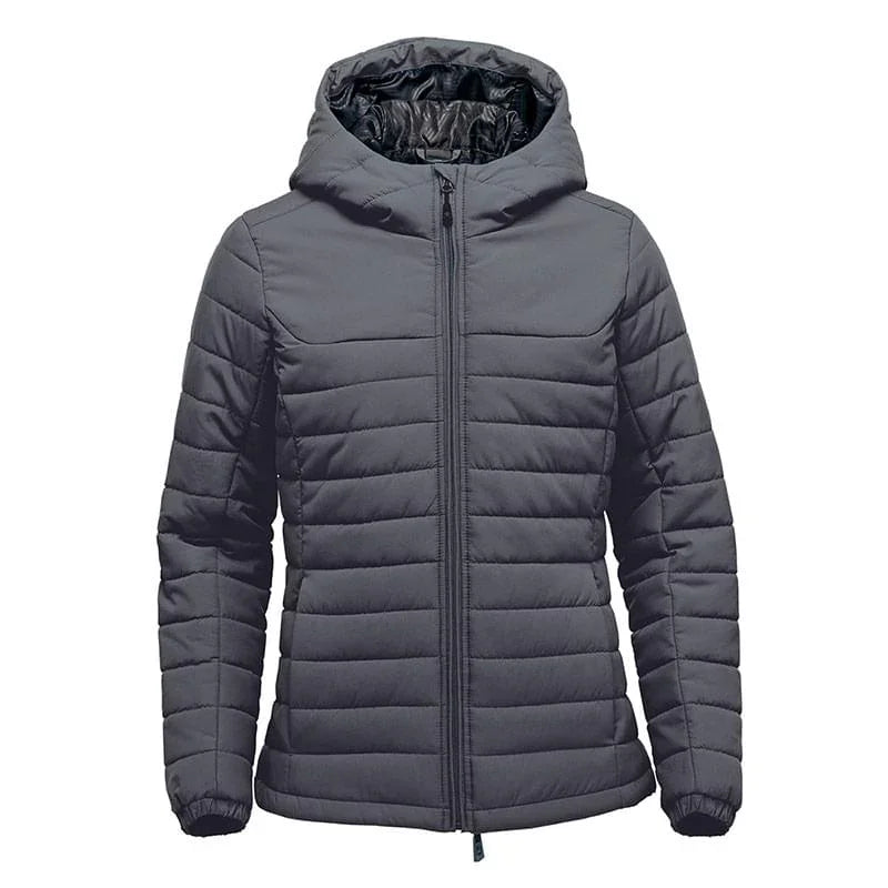 Personalised Custom Branded Women's Nautilus Quilted Hooded Jacket- QXH-1W - Brand It Essex Ltd
