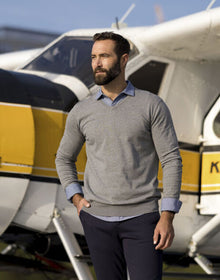 Personalised Custom Branded Cutter & Buck Oakville V-neck Men's Knitted Golf Sweater - Brand It Essex Ltd