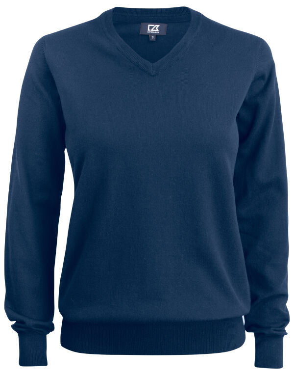 Personalised Custom Branded Cutter & Buck Oakville V-neck Women's Knitted Golf Sweater - Brand It Essex Ltd