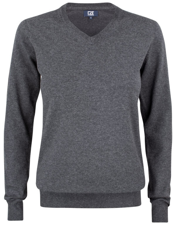 Personalised Custom Branded Cutter & Buck Oakville V-neck Women's Knitted Golf Sweater - Brand It Essex Ltd