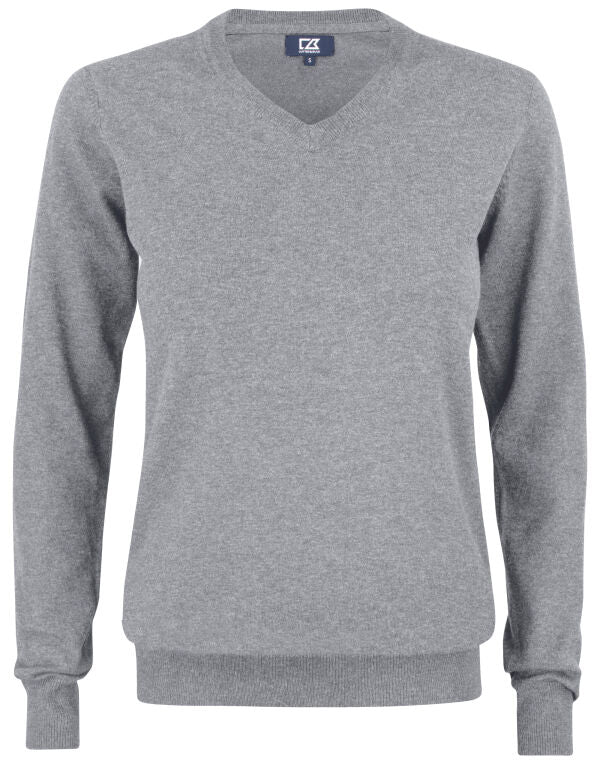 Personalised Custom Branded Cutter & Buck Oakville V-neck Women's Knitted Golf Sweater - Brand It Essex Ltd