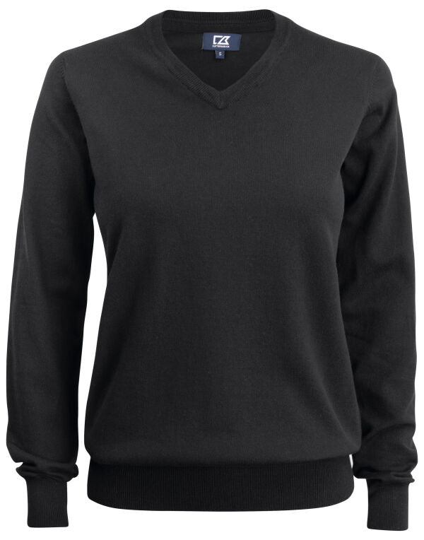 Personalised Custom Branded Cutter & Buck Oakville V-neck Women's Knitted Golf Sweater - Brand It Essex Ltd