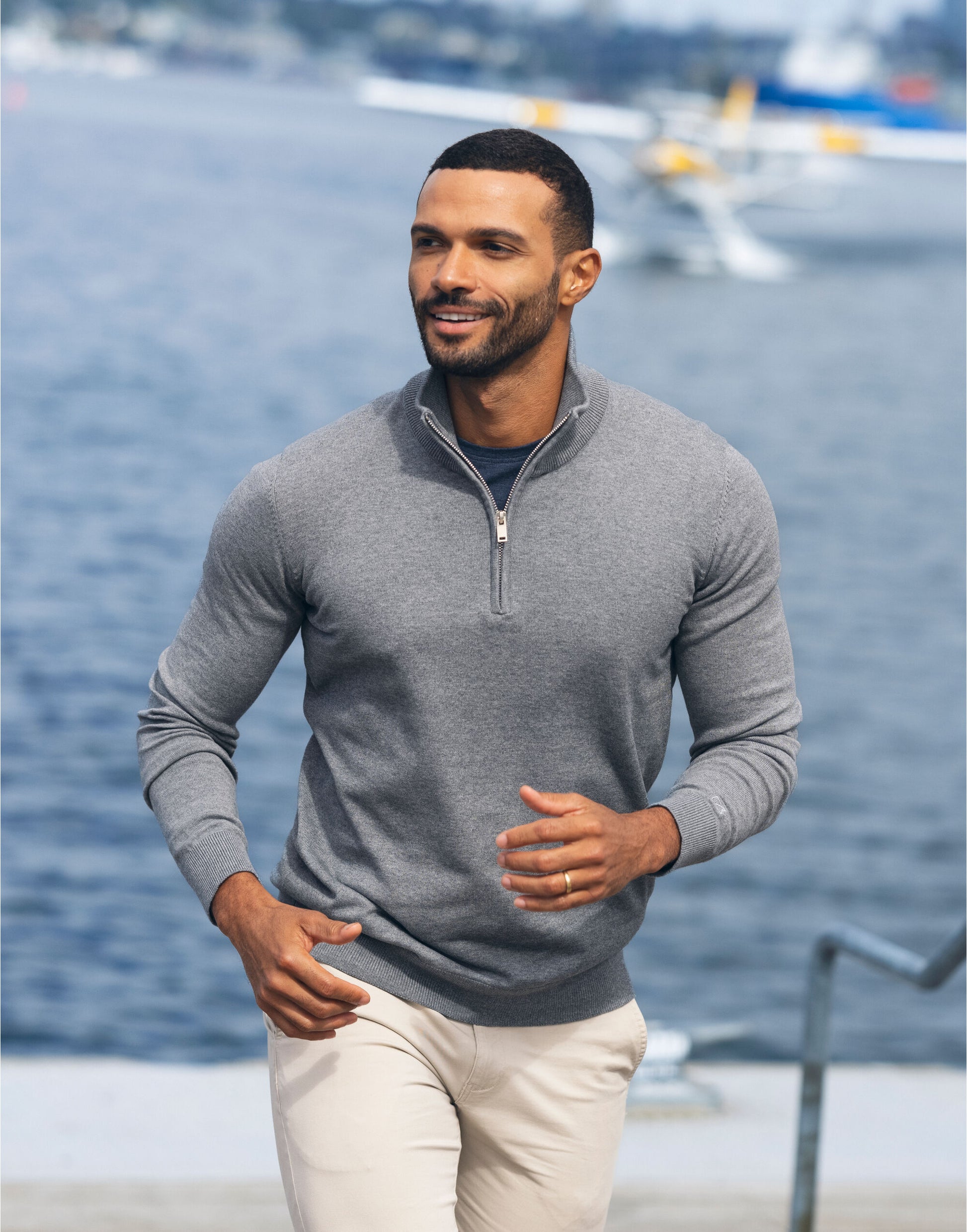 Personalised Custom Branded Cutter & Buck Oakville Half Zip Sweater Men's Knitwear - Brand It Essex Ltd