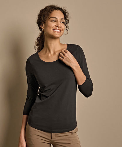 Tee Jays Ladies Stretch 3/4 Sleeve T-Shirt TJ460 branded workwear lifestyle shot